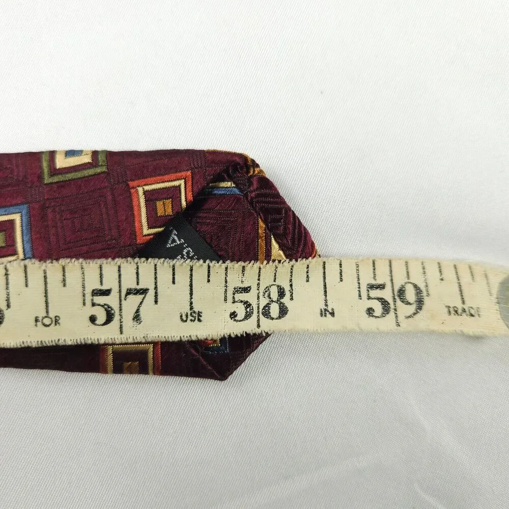 Jos.‎ A. Bank Men's Set of 2 Signature Silk Ties Burgundy Silver Gray